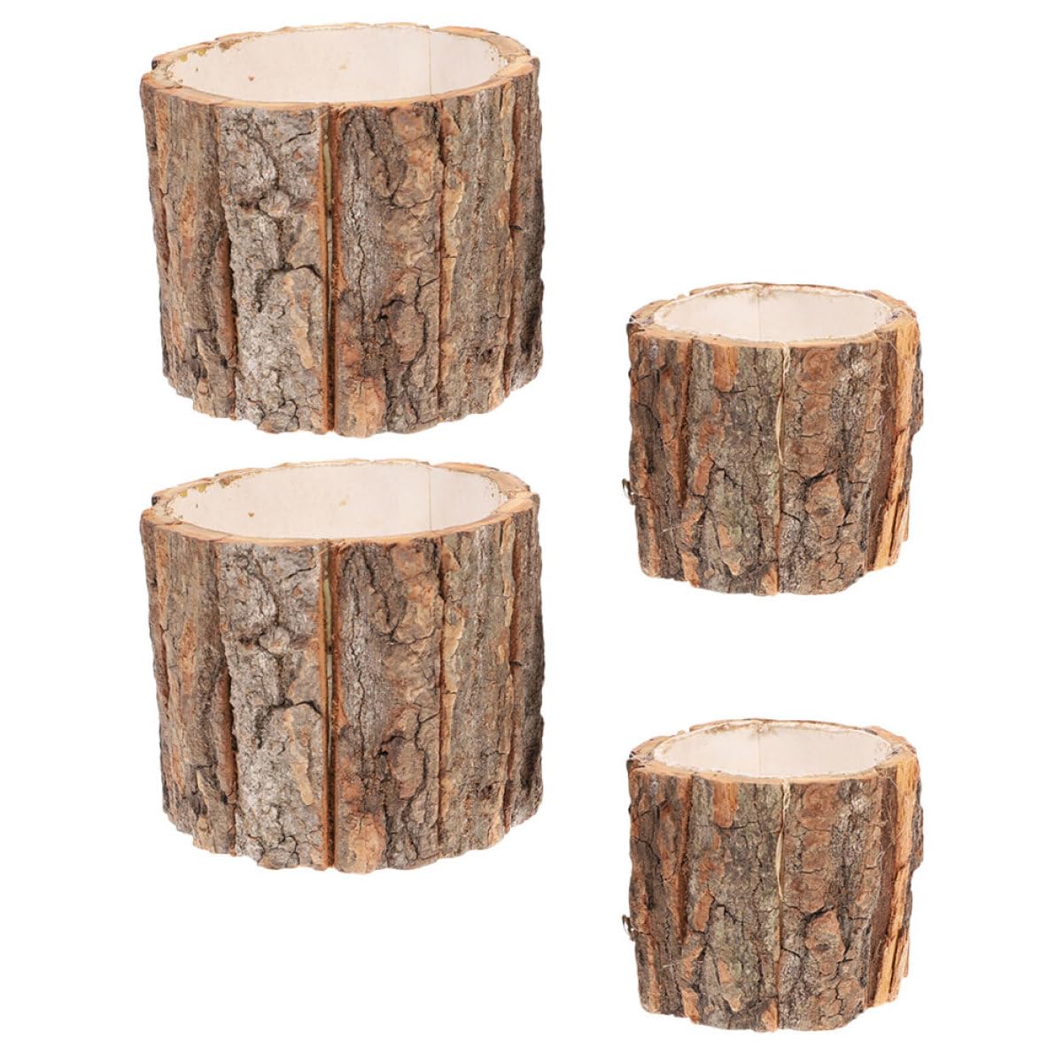 Pots à fleurs en écorce bois naturel pour succulentes décoration jardin et intérieur
