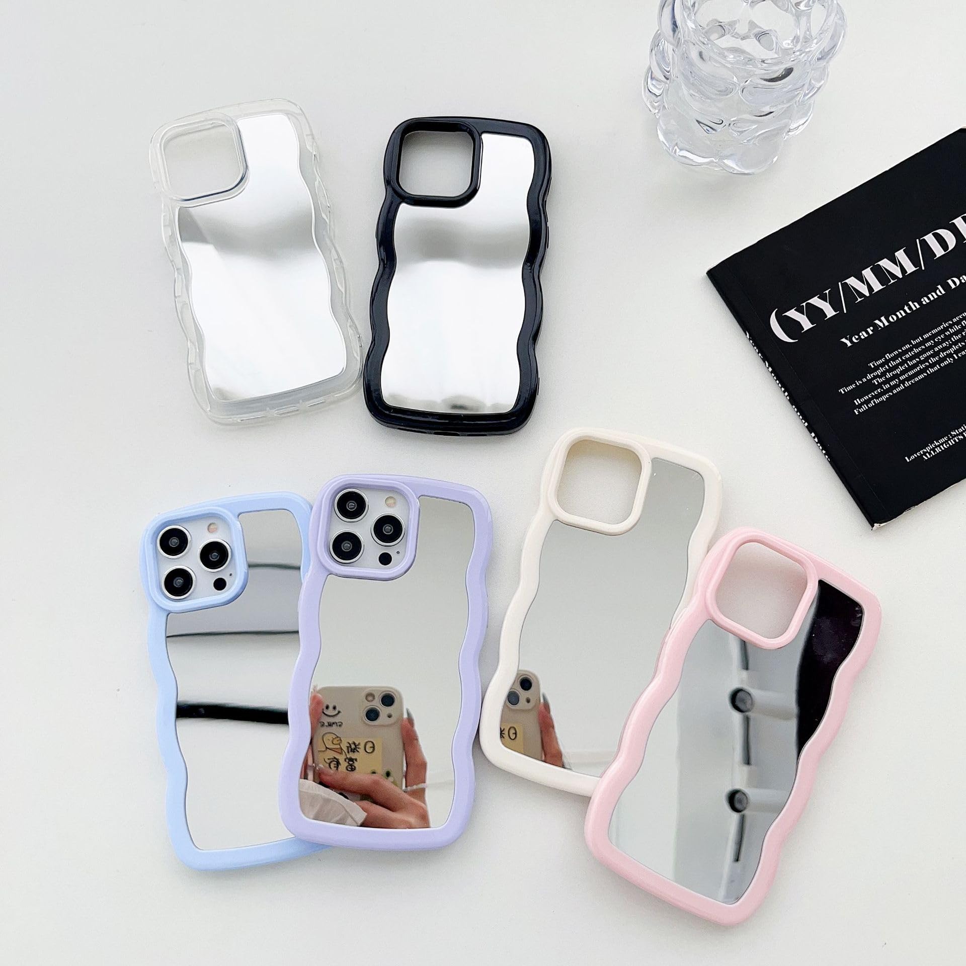YTanazing Mirror Case For IPhone 16, Cute Curly Wavy Frame Shape - View #10
