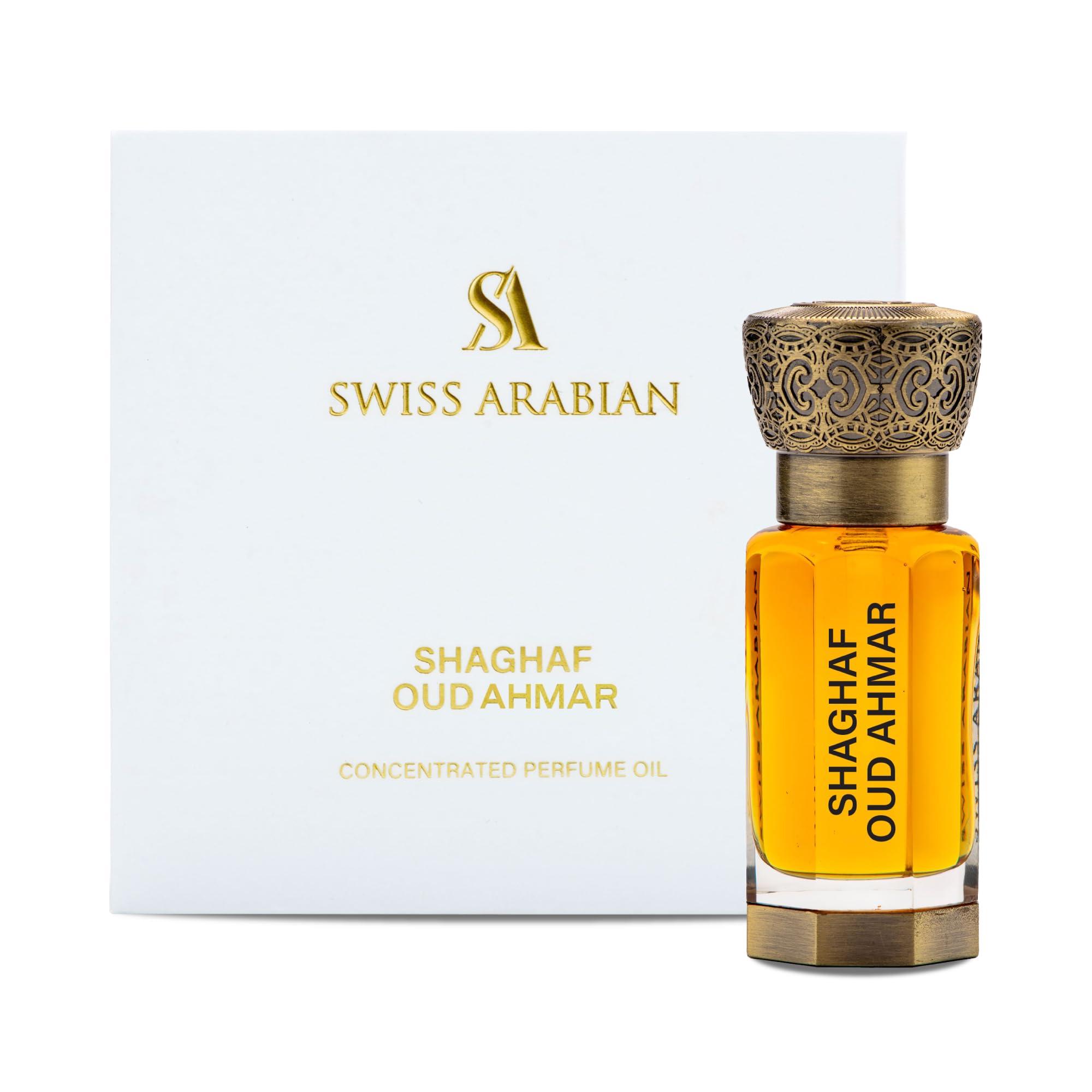 Swiss Arabian Shaghaf Oud Ahmar Concentrated Perfume Oil, 12ml, Premium Quality Perfume Oil, Women and Men’s Fragrance, fruity, floral, amber Luxurious Blend Perfumes for Men and Women
