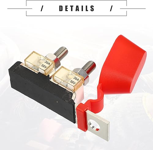 Miniatura 6 de Motoforti Kit de bloque de fusibles de terminal MRBF 40A, doble voltaje máximo de 58 V para automóvil, barco marino, RV, plástico, negro, 1 juego