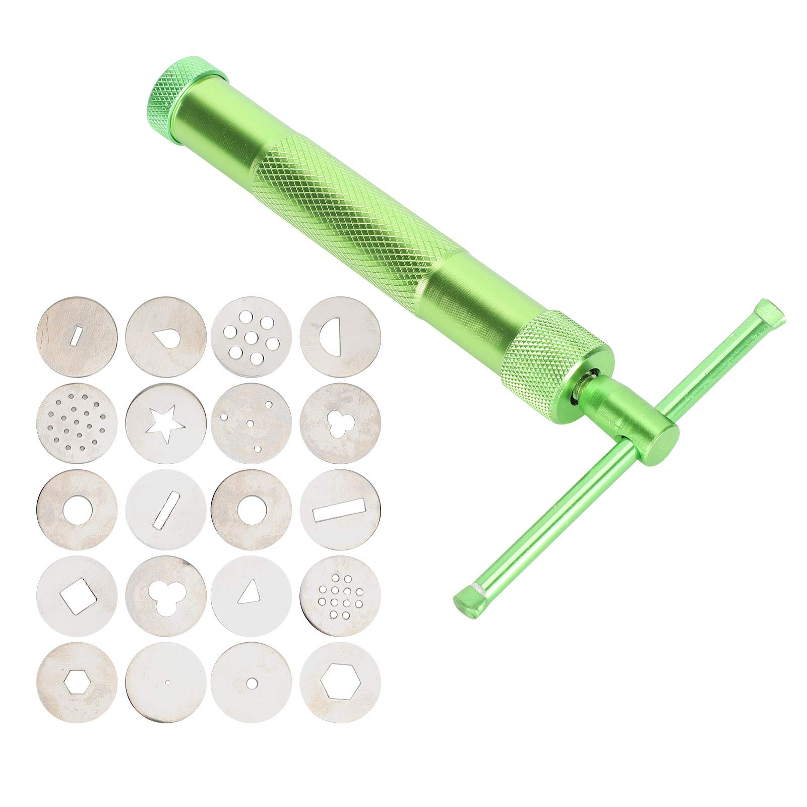 Rankomu Pistola de barro de arcilla llena de gente, extrusora de arcilla rotativa de acero inoxidable, exprimidor manual para manualidades y cerámica, herramienta versátil para esculpir y dar forma a