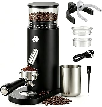 Electric Coffee Grinder, Conical Burr Coffee Grinder with 60 Grind Settings