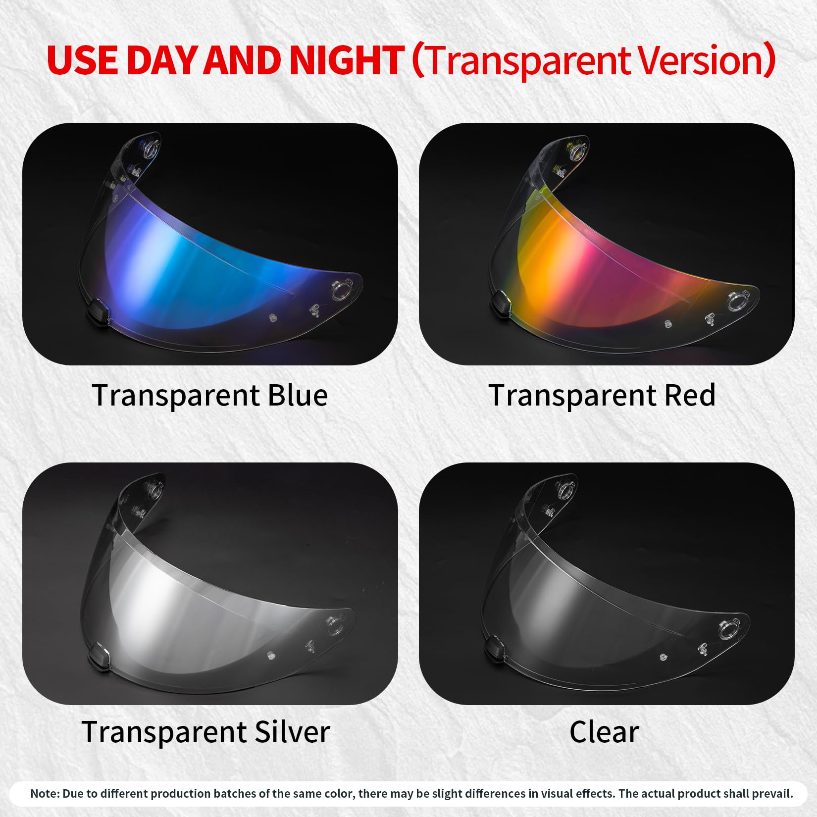 PSLER Visera de Casco para HJC i70 i10 HJ-31, Visera Tintada para Casco Motocicleta Accesorios de Repuesto(Aurora Plata Transparente)