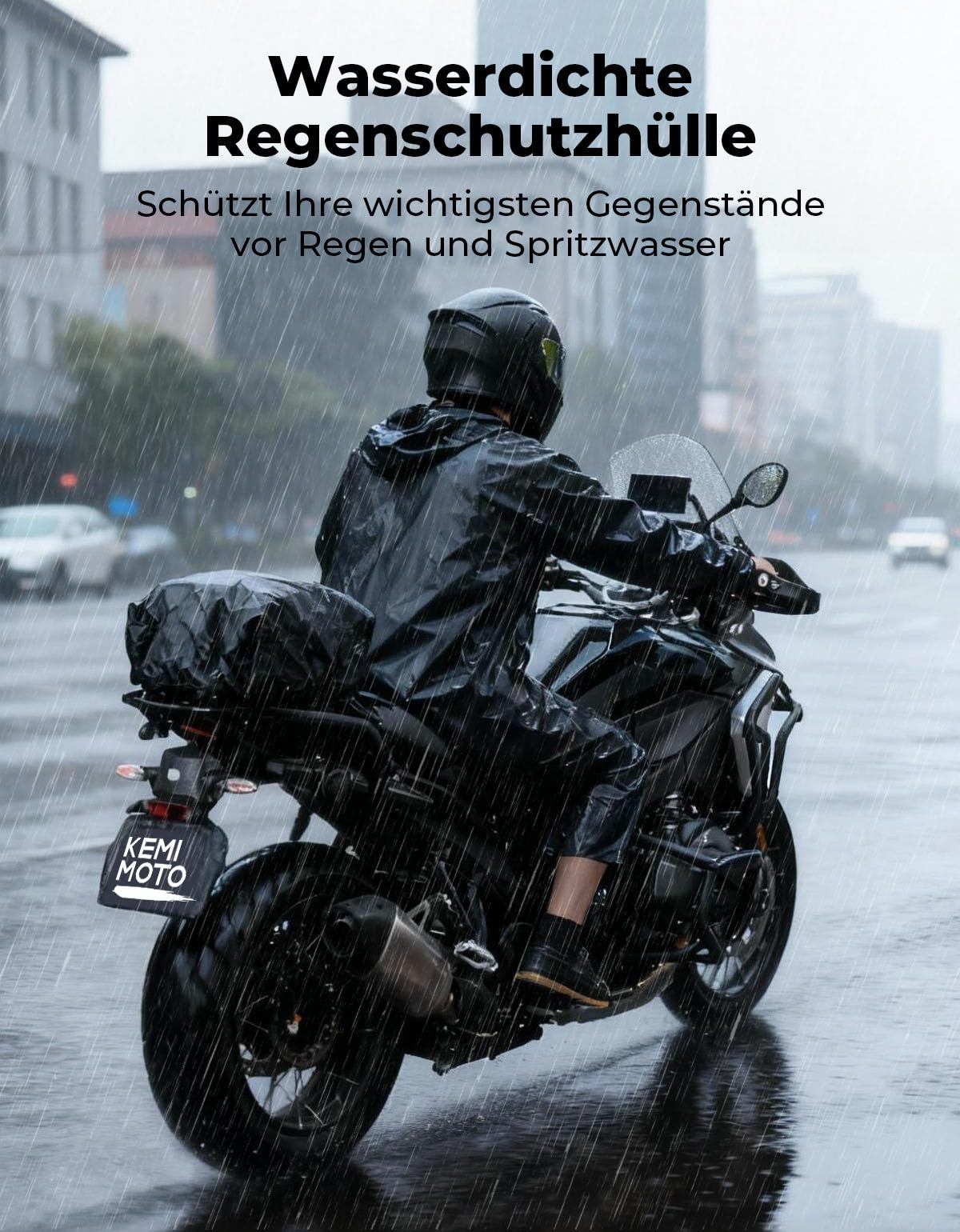 KEMIMOTO 2 IN 1 Motorrad Tasche 22-34L mit Kühlfunktion, wasserdichte Motorrad Hecktasche, Große Kapazität, Erweiterbare Satteltasche, Gepäckträgertasche, 10L Isoliertasche