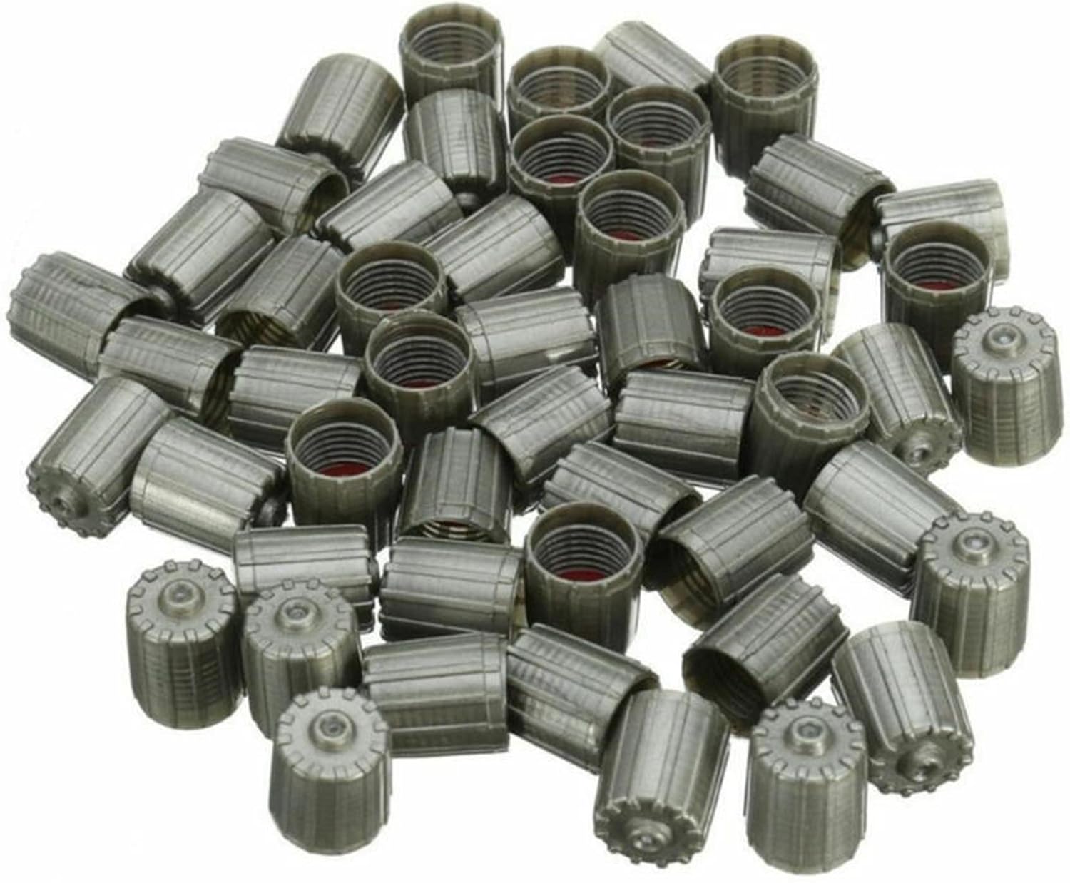 100Pcs Tire Valve Stem Caps Cover Kit Universal with Gasket Grey Plastic Covers for Car Truck Motorcycle Bicycles SUV
