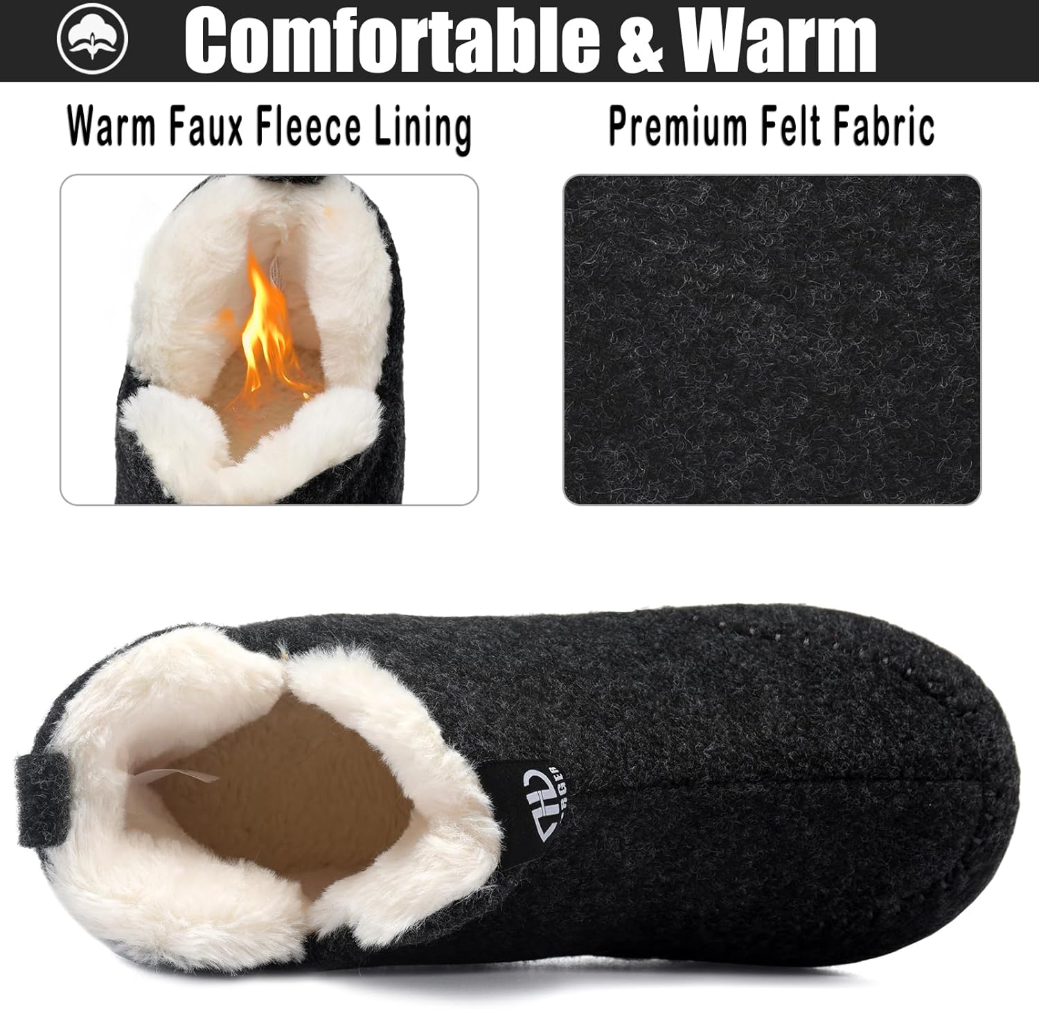 Booties Slipper for Men and Women, Plush Lining Winter Warm House Shoes Memory Foam Slipper Boots - Image 4