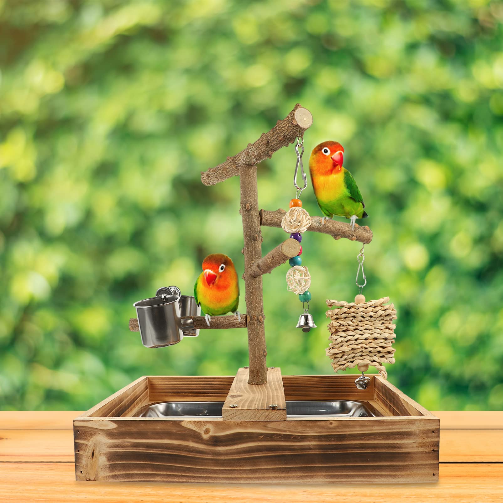 POPETPOP De Entrenamiento De Madera para Pájaros Soporte Resistente Al Desgaste para Cacatúas Juguete Interactivo para Loros Accesorio para Jaulas De Aves para Entrenamiento Casa
