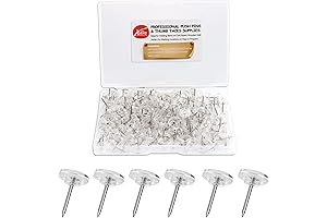 Clear Push Pin 200-Count Thumb Tacks