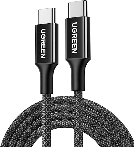UGREEN USB-C 60W 3A QC PD Örgülü Hızlı Şarj Kablosu, 2 Metre, Siyah, 65245
