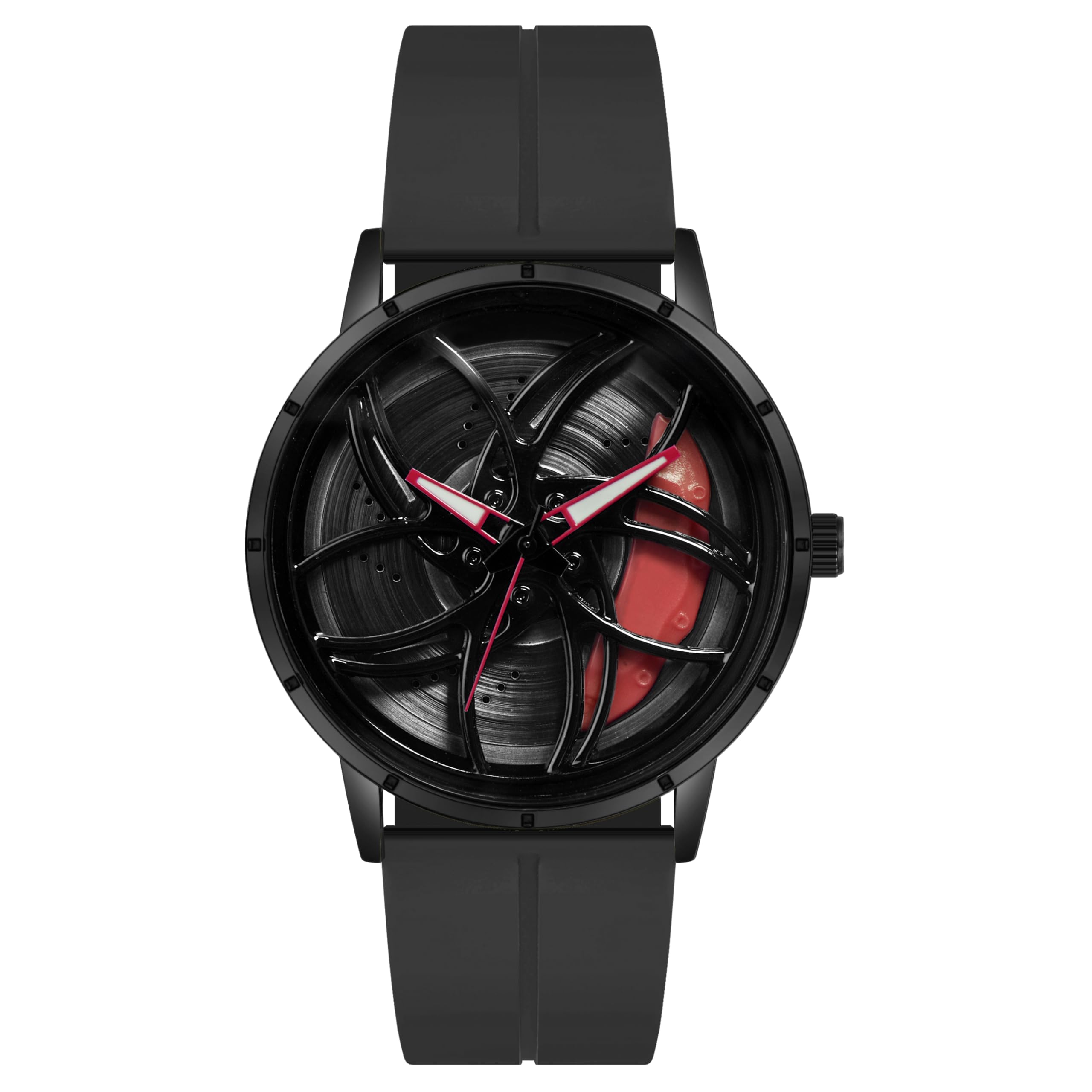 on time octus Spinning Car Wheels Gyro Men's Sport Watch| Rotating Wheel Dial Metal Strap Analog Silicone Strap Luxury Watches for Boy's and Men-picture-42