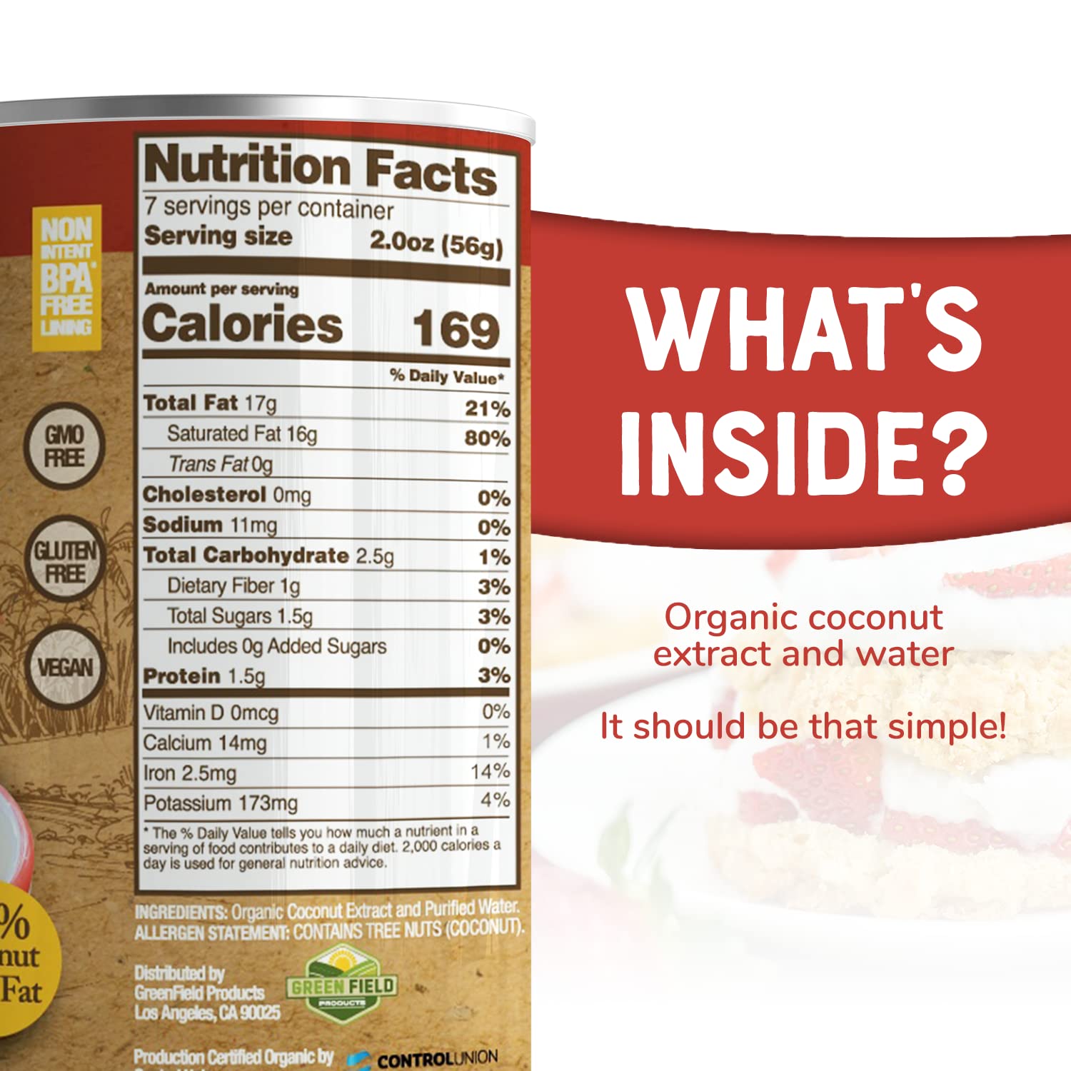 Nature’s Greatest Foods Crema de coco pesada orgánica 13.5 onzas