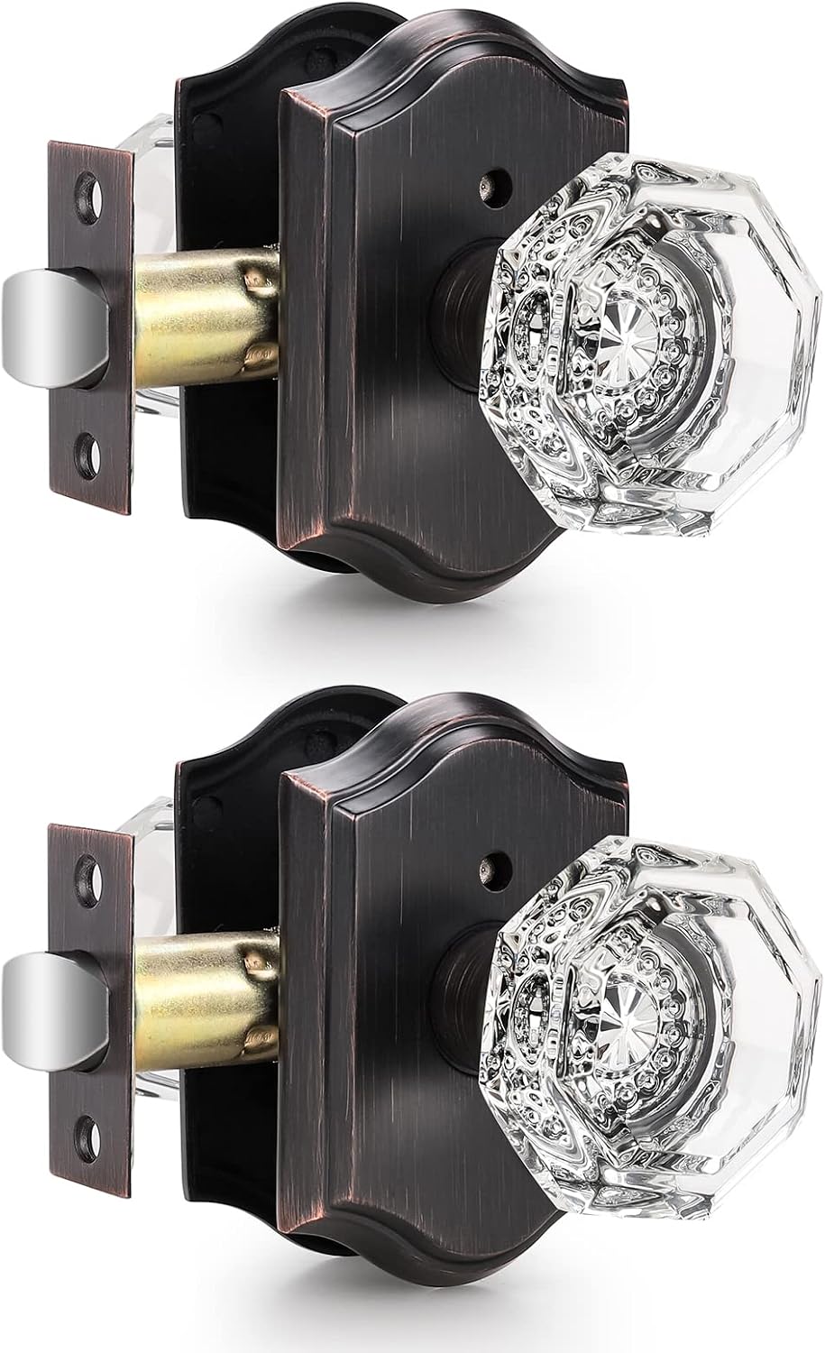 Privacy Push Pin Lock Gobrico Interior Privacy Door Knobs with Lock for Bed/Bath Keyless Door ...