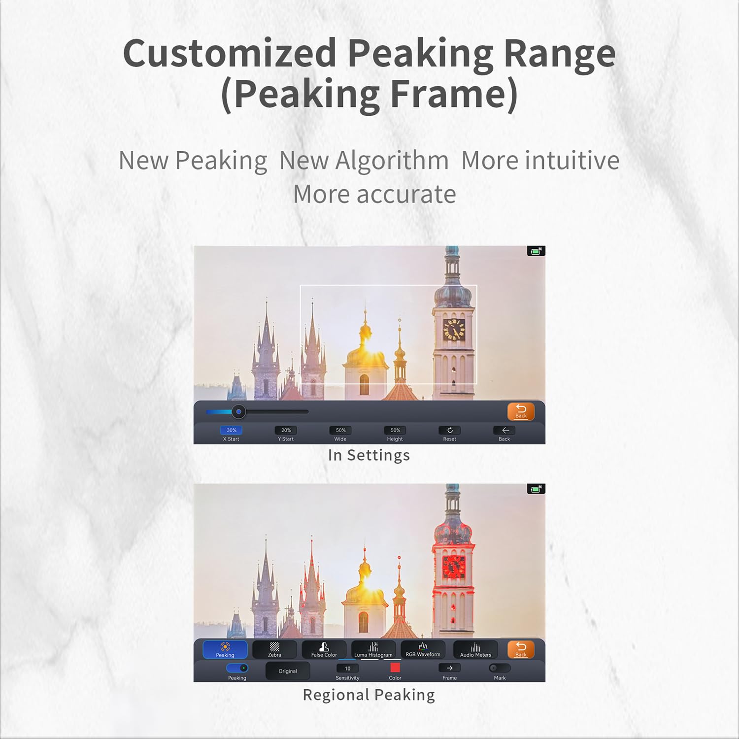 Portkeys PT6 Monitor Cámara 5,2" Pantalla Táctil Entrada HDMI 4K 10-bit 100% DCI-P3 Salida 3D LUT Focus Peaking RGB Waveform Estiramiento Vertical 600nits Monitor de Campo