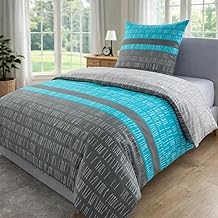 MALIKA Bed Linen 135 x 200 cm Cotton Sets, Duvet Cover 135 x 200 cm, Pillowcase 80 x 80 cm, Renforcé, Oeko-Tex Bed Linen with Zip