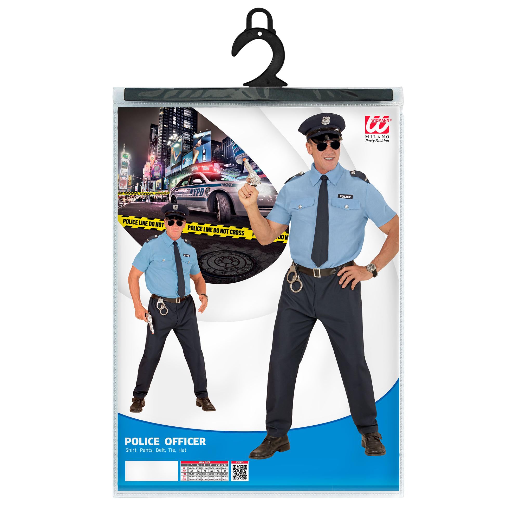 W WIDMANN MILANO Party Fashion - Costume policier, sergent, homme de loi, commissaire, uniforme, déguisements de carnaval