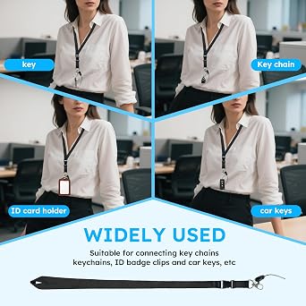 2 Pcs Black Lanyard for Neck, Lanyards, Quick Release Lanyard Trap Black, Key Lanyards Uk for Cell Mobile Phone