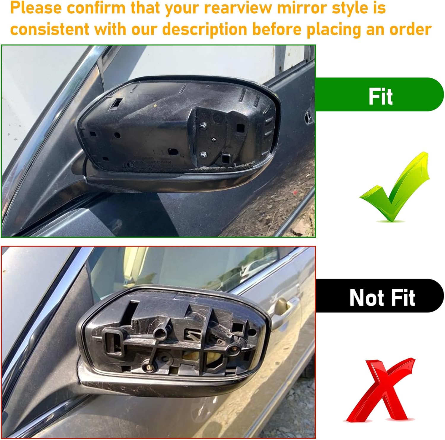 Compatible with Honda Accord Mirror Cover Replacement 2003-2007,7th Gen Accord Sedan Mirror Caps for Left Driver & Right Passenger Side,Replace 76201SDAA11ZA,76251SDAA11ZA,Silver,1 Pair