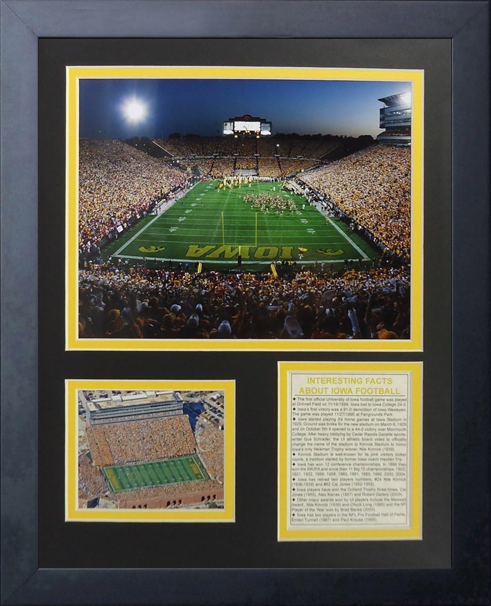 Legends Never Die Iowa Hawkeyes Kinnick Stadium Framed Photo Collage, 11 by 14-Inch