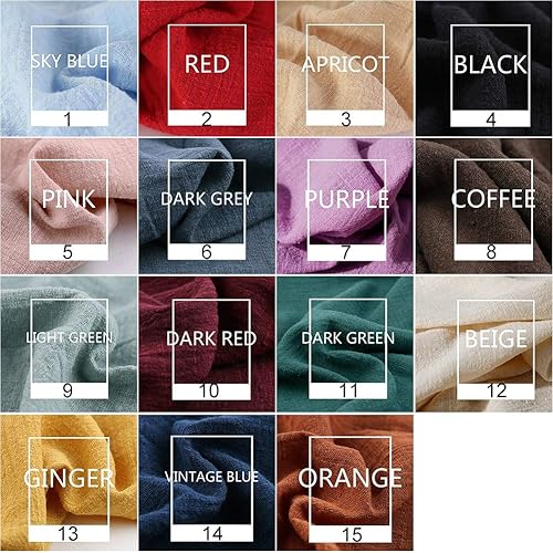 Miniatura 2 de Tela de lino y algodón, 51.2 x 39.4 in, material orgánico, lino natural puro, tela de lino de algodón suave, hecha a mano