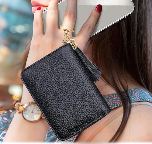 Miniatura 3 de Billetera pequeña para tarjetas de crédito para mujeres RFID con purpurina linda portadora de tarjetas de crédito carteras para mujeres