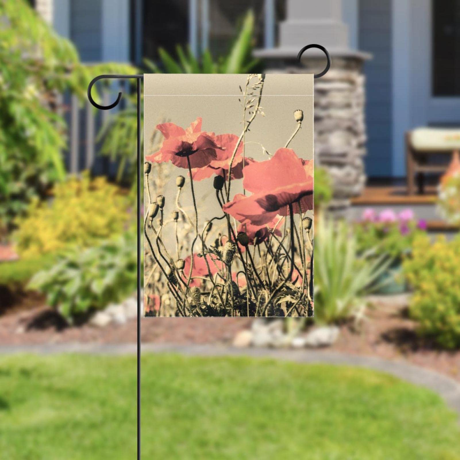 Gartenflagge Rote Mohnblume – Doppelseitig, 30,5x45,7 Cm, Aus Polyester, Für Hof & Terrasse