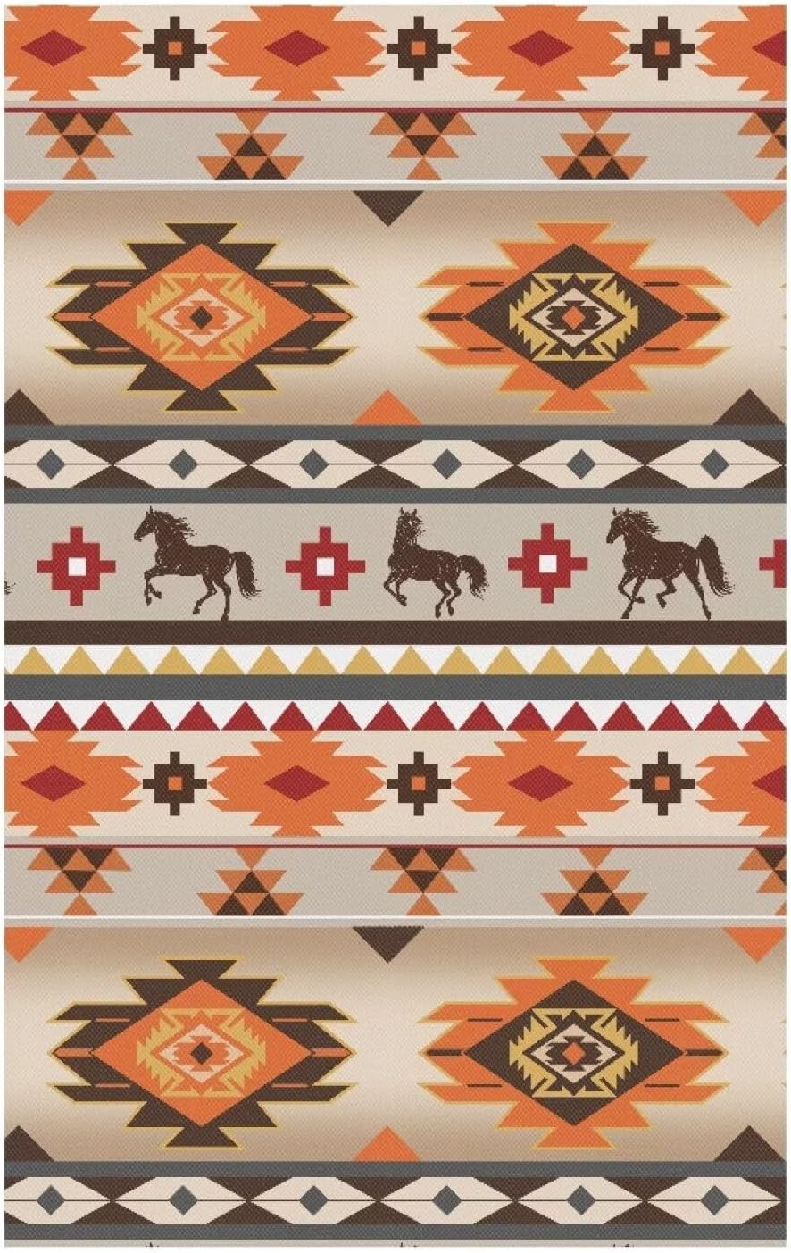 Recliner Headrest Protector Aztec Non Slip Sofa Headrest Cover Wrinkle Resistant Recliner Backrest Cover Furniture Protector for Recliner Sofa Couch 2 PcsOrange