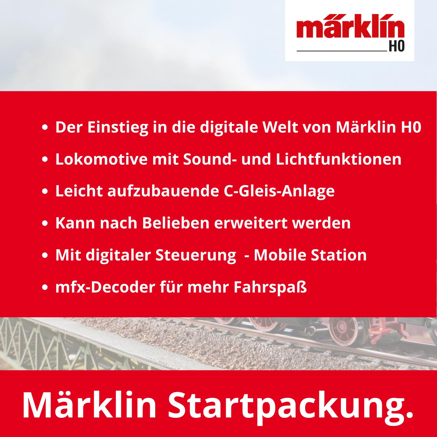 Märklin 29244 - Digital Startpackung - Spur H0 - Maßstab 1:87 - Dampflokomotive mit Personenwagen - Digitalsteuerung, Realistische Geräuscheffekte - Ideales Einsteiger-Set
