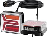 Justech 2 Pezzi Luci Posteriori 35LED Fanali Posteriori 12/24V Luci per Rimorchio con Cavo da10m e Connettore a 7 Pin per Rimorchi Camion Caravan - 1