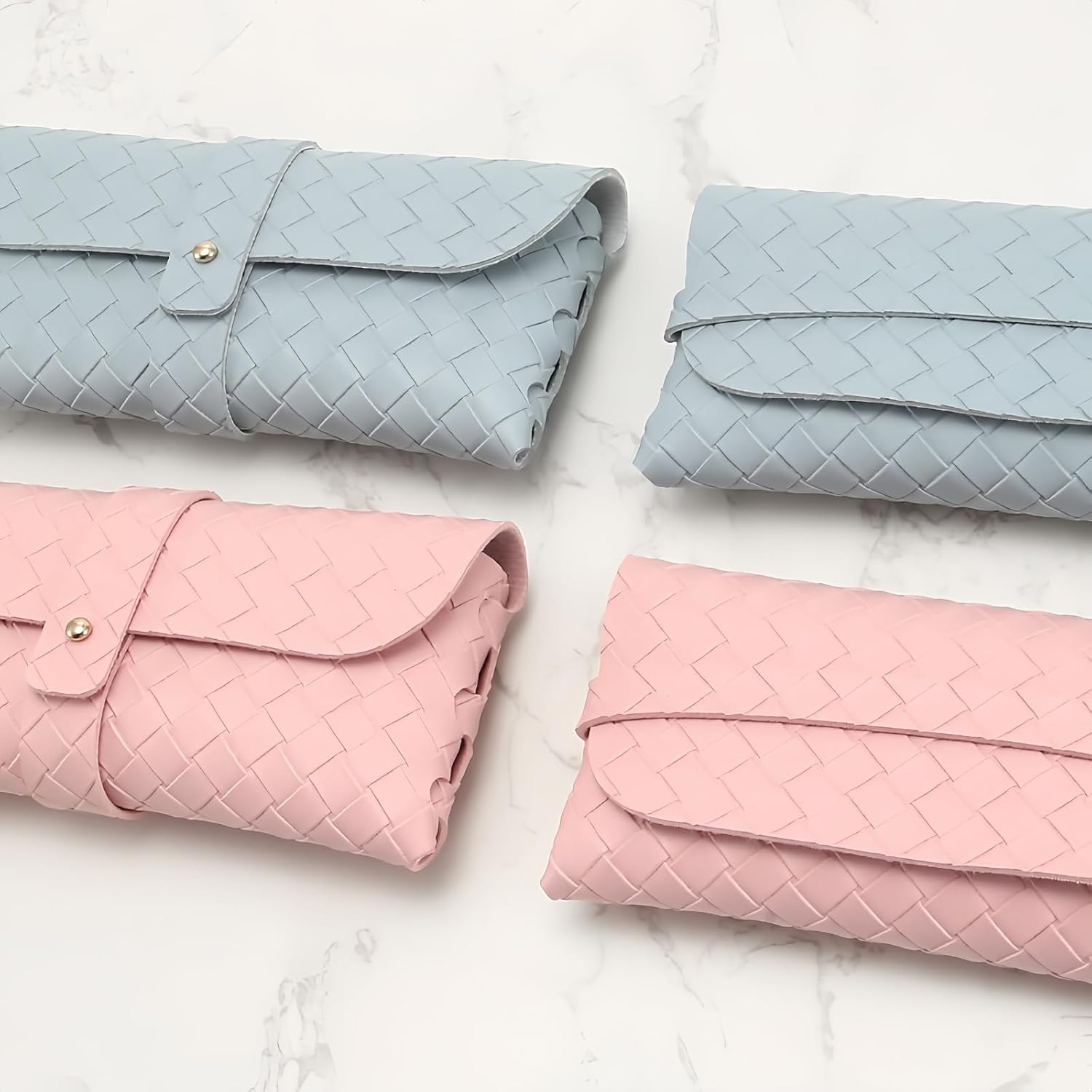 2 Pcs Sunglasses Pouch Leather Dustproof Sunglasses Storage Pouch Sunglasses Organizer Eyeglasses Carrying Case image 5
