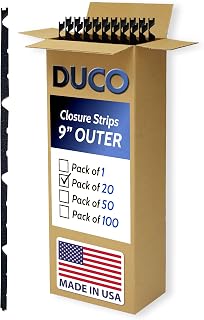 Duco USA-Made Classic Rib Foam Closure Strips 3ft Long, 9" Rib Profile - 20 Pack of Black Corrugated Roof Foam Strips - Weatherproof Seal to Block Gaps, Noise, Moisture, and More