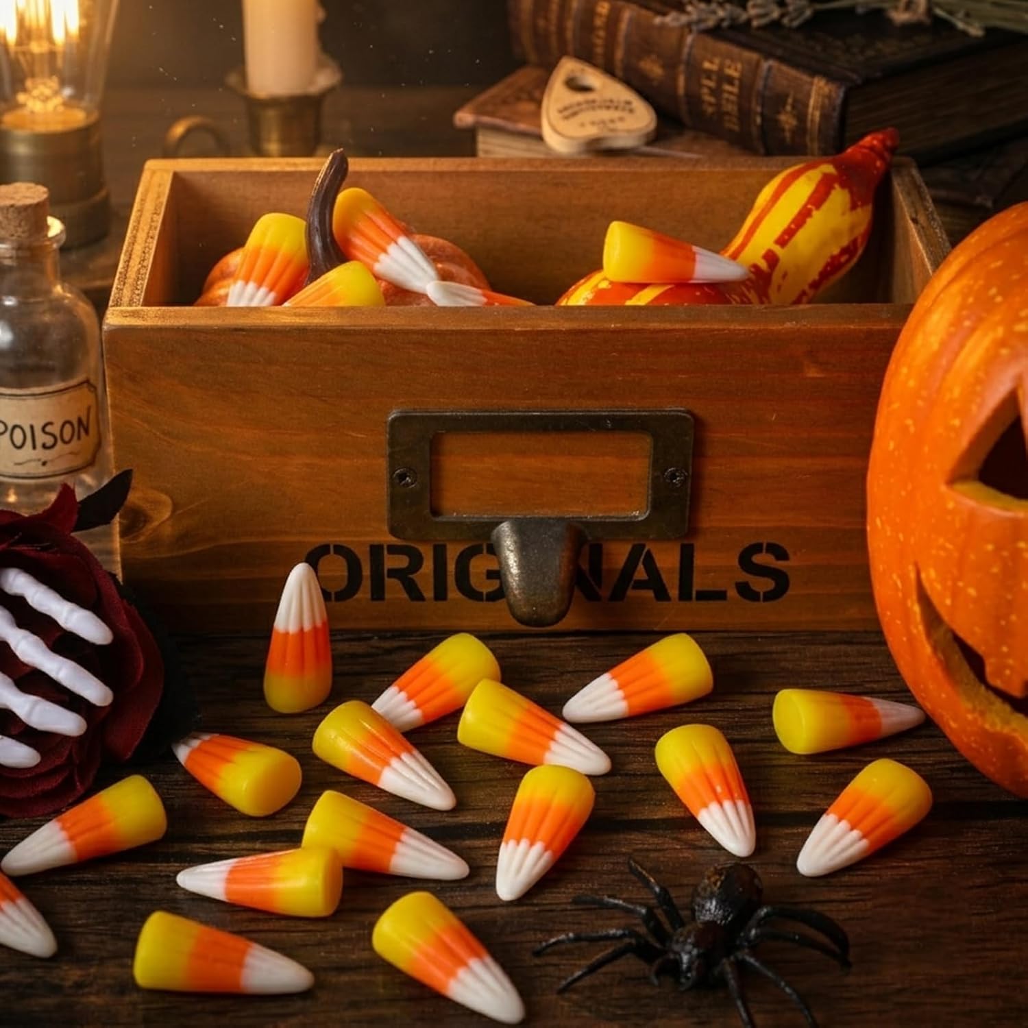 50 Pcs Halloween Fake Candy Corn Resin Artificial Decorations