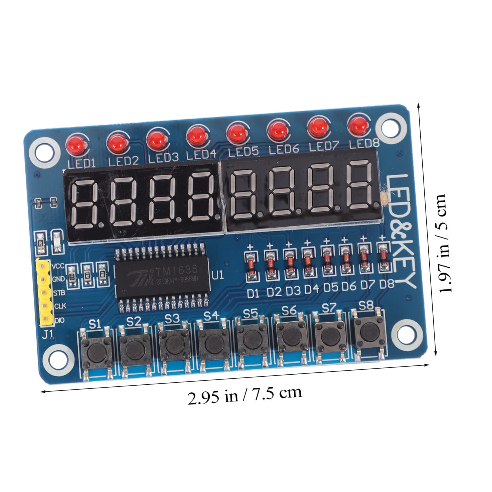 BRIGHTFUFU Microcontroller Led Display Module 8-bit Digital Tube Display Simple Wiring Stable Performance Reliable