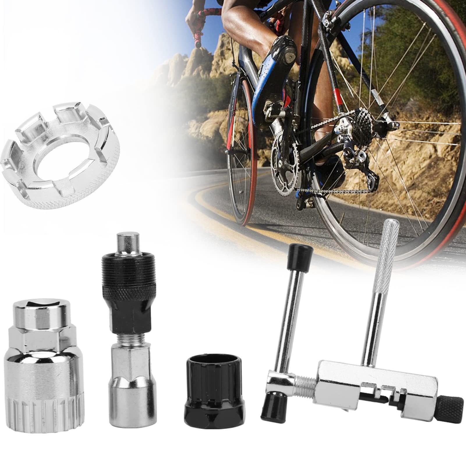 Lot de 5 outils de réparation de vélo ergonomiques antirouille pour vélo en plein air