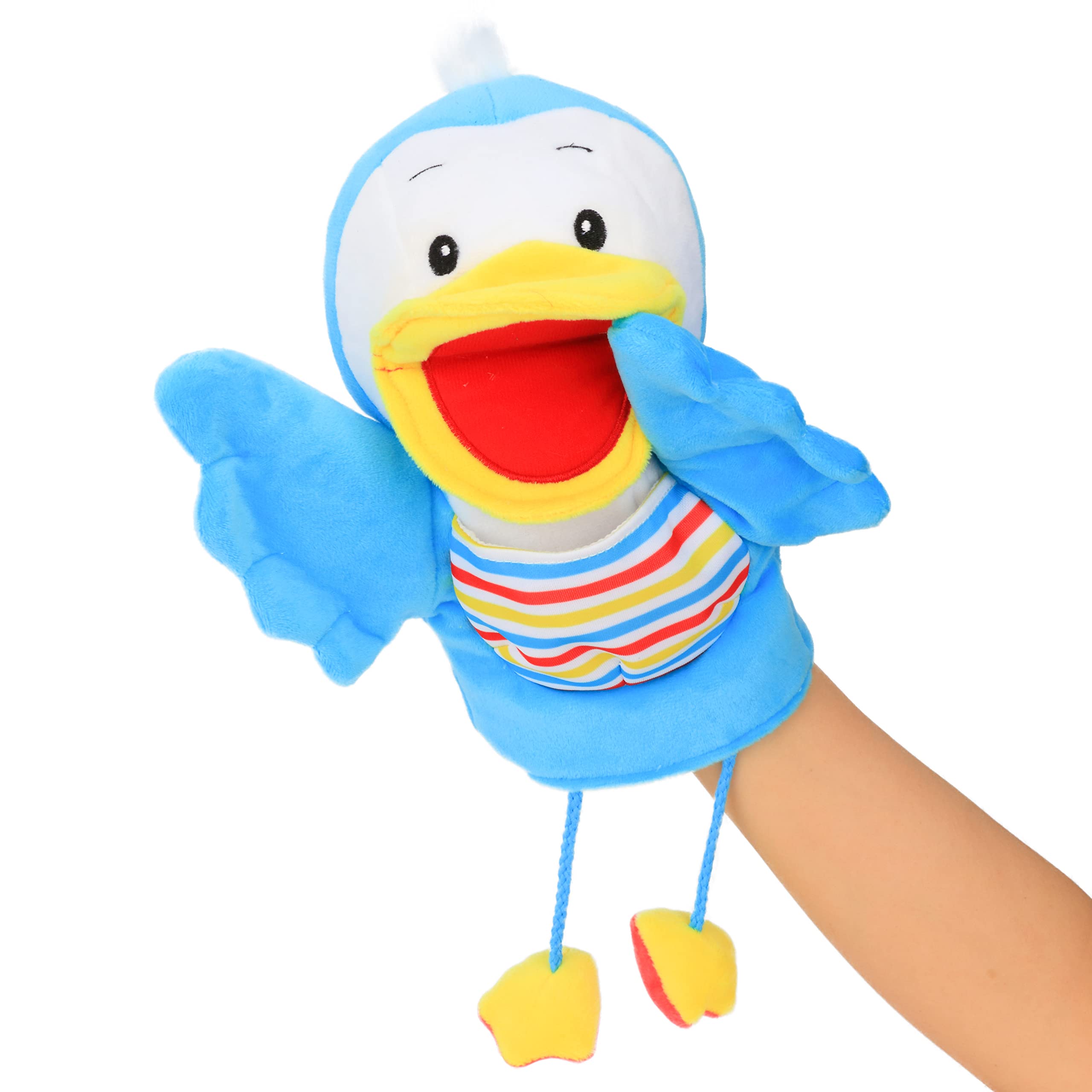 Hopearl Plüsch Vogel Handpuppe Mit Beweglichem Schnabel - Fantasievolles Lernspielzeug Für Rollenspiele & Theater - Interaktives Geschenk Für Jungen Und Mädchen (Himmelblau, 40 cm)