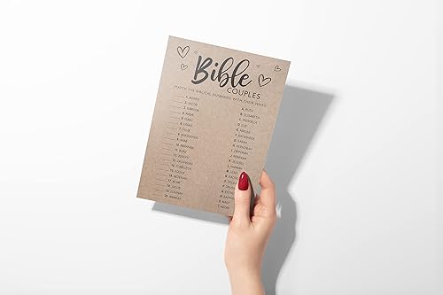 Miniatura 6 de Your Main Event Prints Juegos de despedida de soltera, actividades divertidas, estilo minimalista Kraft (juego de parejas bíblico)