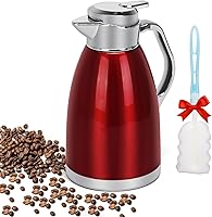 Vista 9 de ShineMe - Jarras de café para mantener el calor, jarra de café térmica de acero inoxidable con cepillo de limpieza, cafetera al vacío de doble