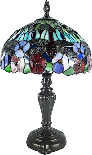Miniatura 3 de Dale Tiffany TT19046 - Lámpara de mesa tradicional estilo Tiffany de 20 pulgadas de alto, con base de metal, base de metal, hecha a mano, pantalla