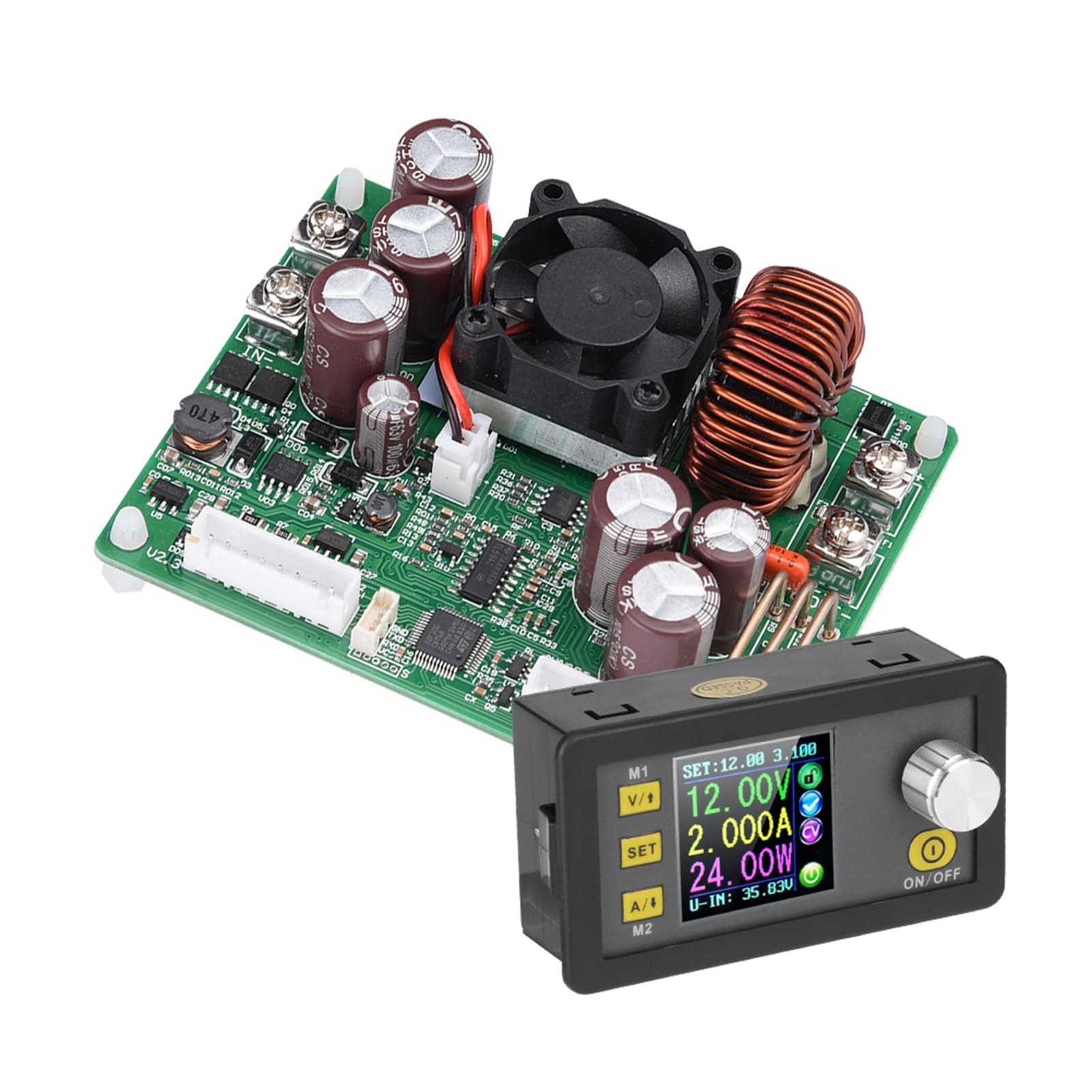 Modulo di alimentazione programmabile step-down con convertitore di tensione costante LCD a colori, funzione avanzata, alta precisione per ingegneri elettronici, fai da te (DPS5020-USB-BT)