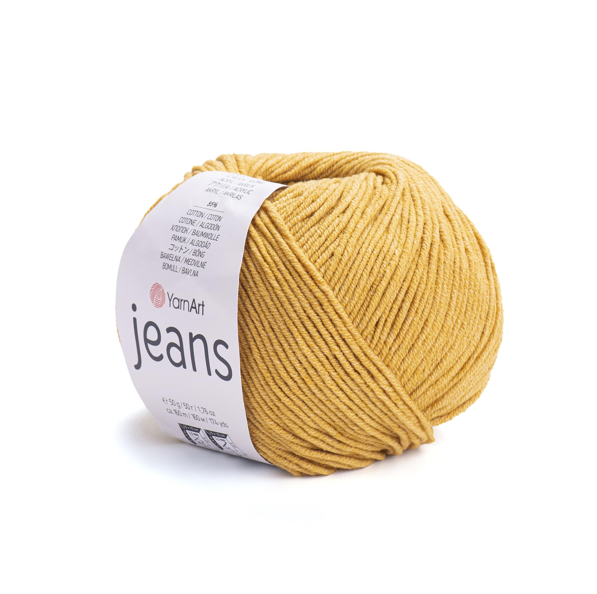 YarnArt Jeans Sport Yarn 55% Cotton 45% Acrylic 1 Skein/Ball 50g 174yds Soft Cotton Yarn for Knitting & Amigurumi — image 1