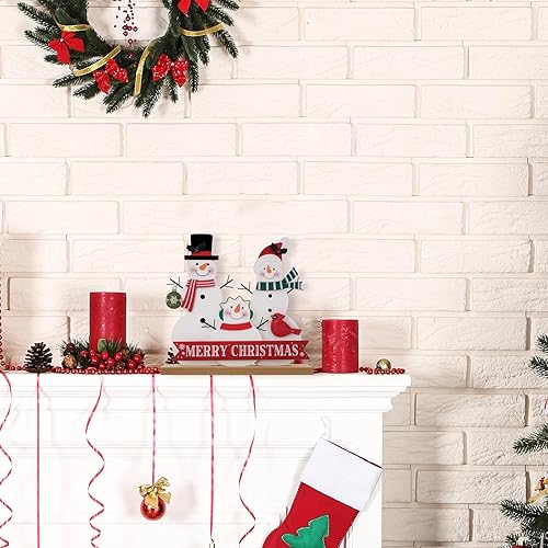 Miniatura 3 de Decoraciones navideñas para el hogar, casa de campo, decoración de Feliz Navidad, letrero de muñeco de nieve de madera para interiores, muñeco de