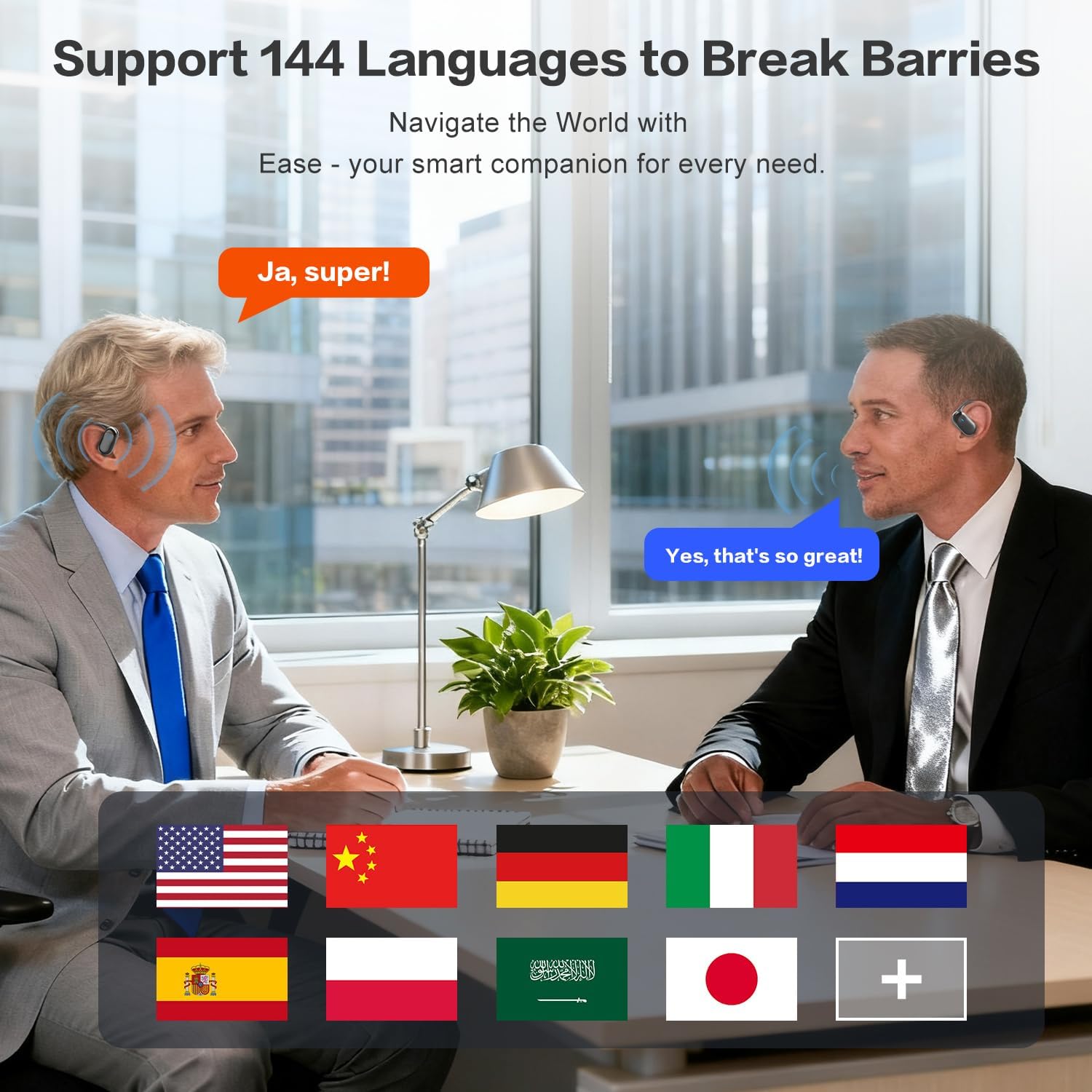 AI Translation Earbuds Real Time, 144 Language Translator Ear buds, Audifonos Traductores Inglés Español, 3-in-1 Translating Wireless Earphones Bluetooth Headphones for Travel Learning Business - Image 3