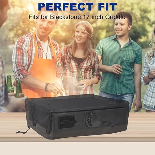 Miniatura 2 de Funda de parrilla de 17 pulgadas y bolsa de transporte para parrilla Blackstone de 17 pulgadas con capucha, cubierta de poliéster impermeable