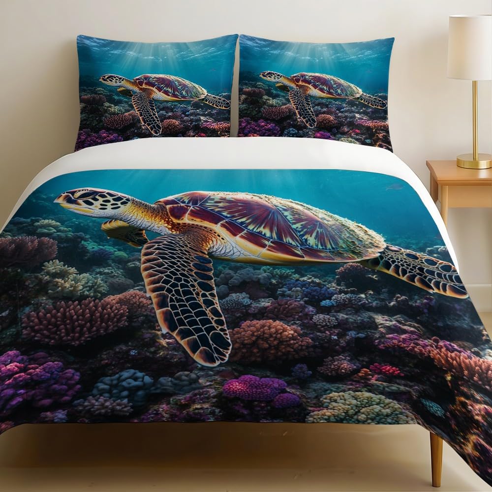 Housse de Couette 200x200 Bleue pour une Chambre Style Marin Unique