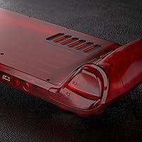 Vista 7 de eXtremeRate - Carcasa de repuesto transparente roja personalizada para Steam Deck LCD, carcasa de repuesto para consola portátil, carcasa completa