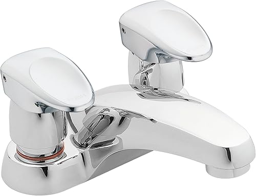 Miniatura 5 de Moen 8886 M-Press - Grifo de baño con dosificación central de 4 pulgadas con dos asas, 0.5, cromado