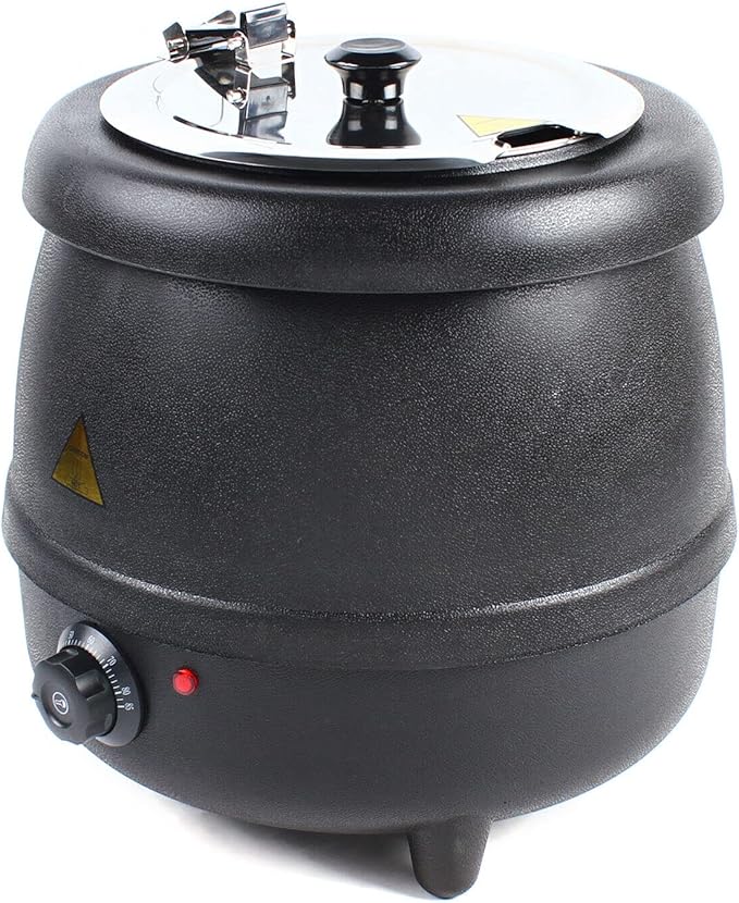 Calentador de sopa eléctrico comercial 110V 400W con tapa y olla de acero inoxidable miniatura 7