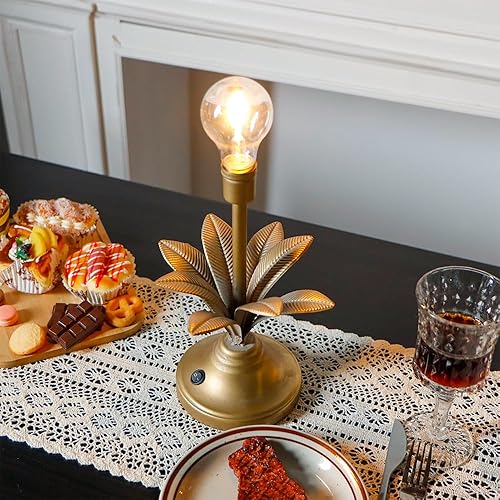 Miniatura 7 de JHY DESIGN Lámpara de mesa decorativa con pilas, funciona con pilas, lámpara interior con bombilla LED, linterna al aire libre, ideal para