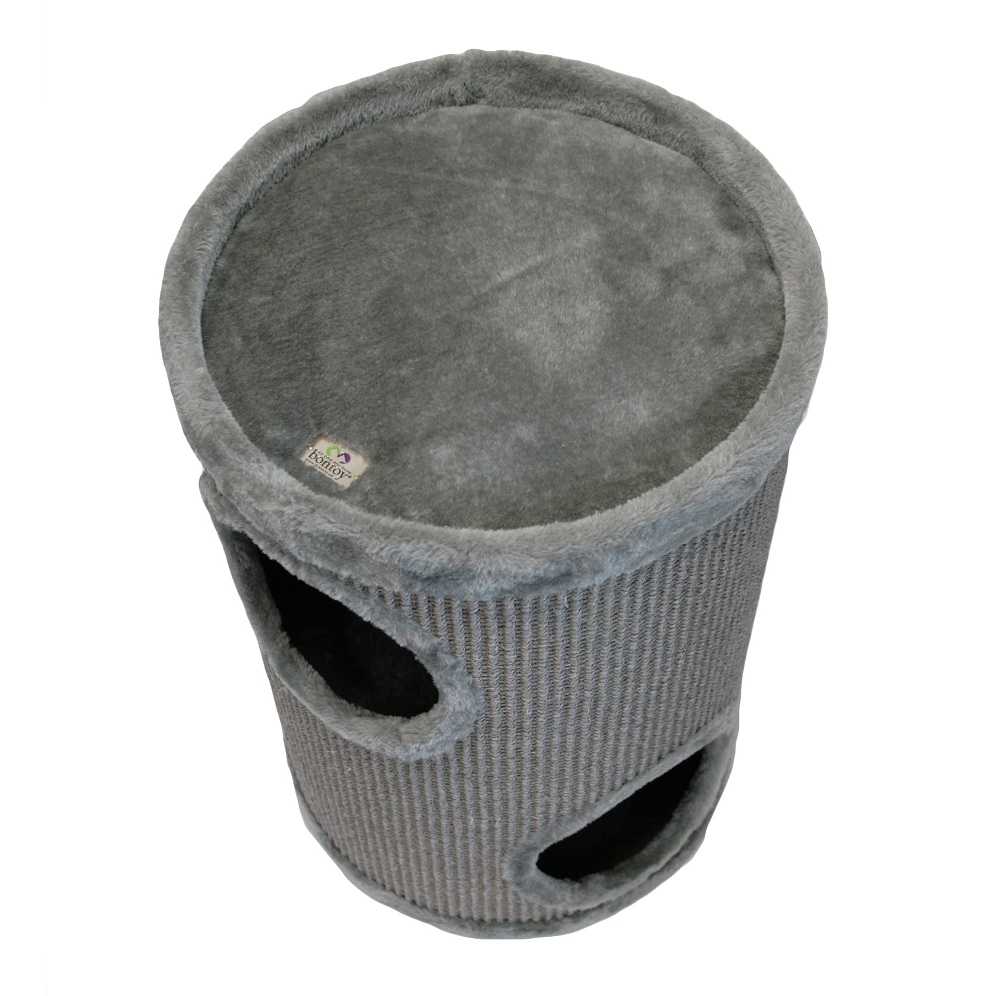 Bontoy Kratztonne Buddy in grau I 36 cm x 55 cm I mit weichem Liegebett I Zwei Höhlen