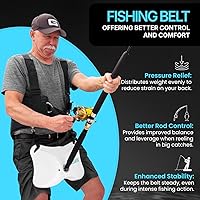 Vista 6 de GAFFER SPORTFISHING Arnés de hombro para cinturón de pesca, soporte de caña de lucha contra peces en alta mar