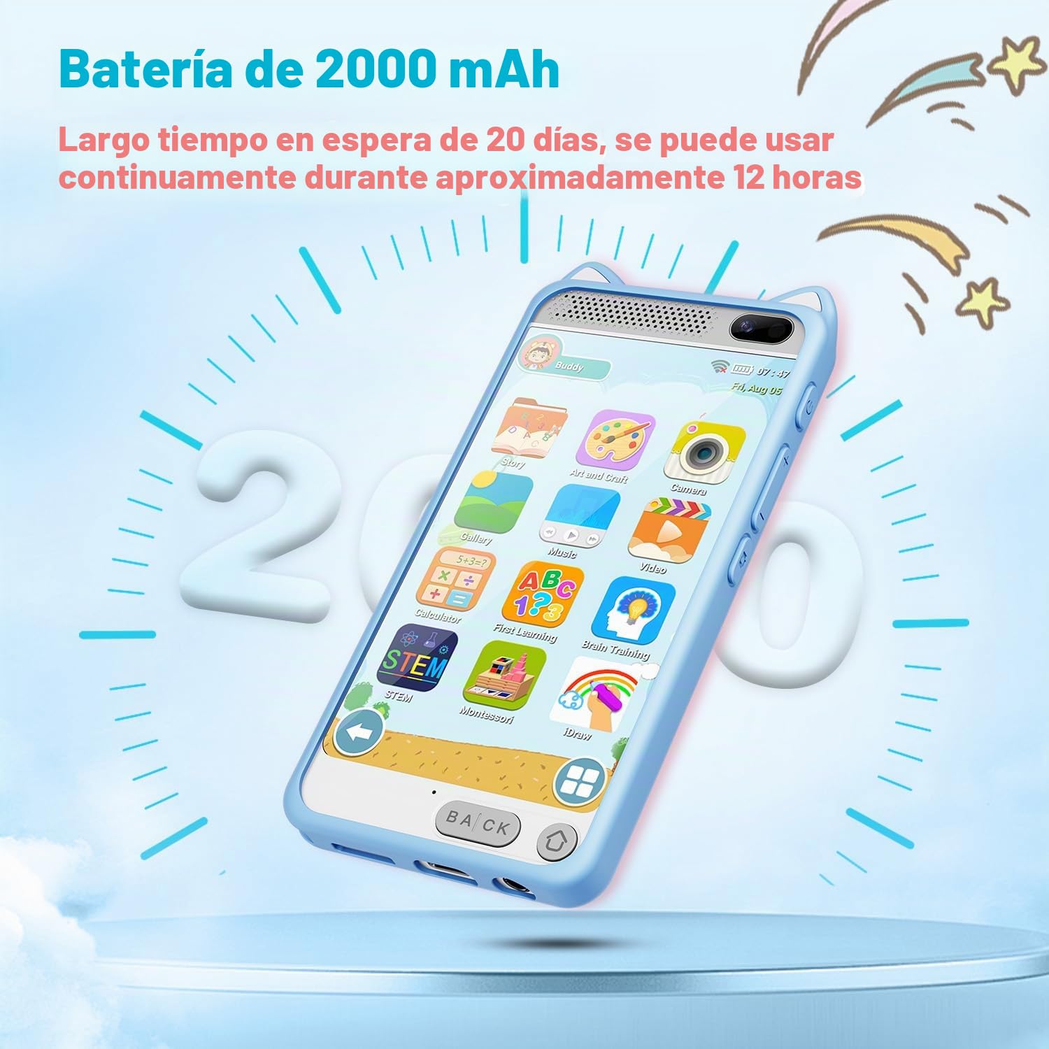 Smartphone Niños, Teléfono Móvil para Niños Navidad Cumpleanos Regalo Juguetes Nina 3 4 5 6 7 8 9 10 Años, Movil para Niños con Juegos de Aprendizaje